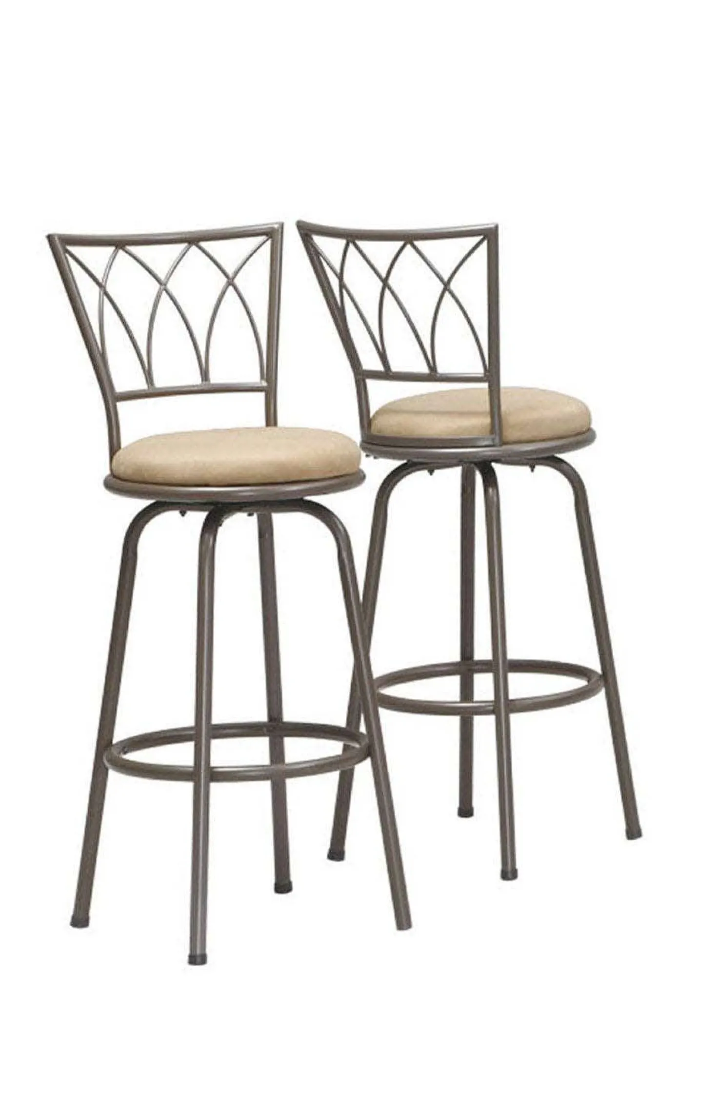 Tabouret de bar - 2mcx, 43"H, pivotant, cafe foncé