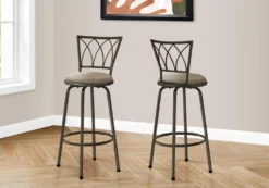 Tabouret de bar - 2mcx, 43"H, pivotant, cafe foncé