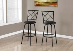 Tabouret de bar - 2mcx /pivotant/ siège simili-cuir noir