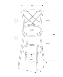 Tabouret de bar - 2mcx /pivotant/ siège simili-cuir noir