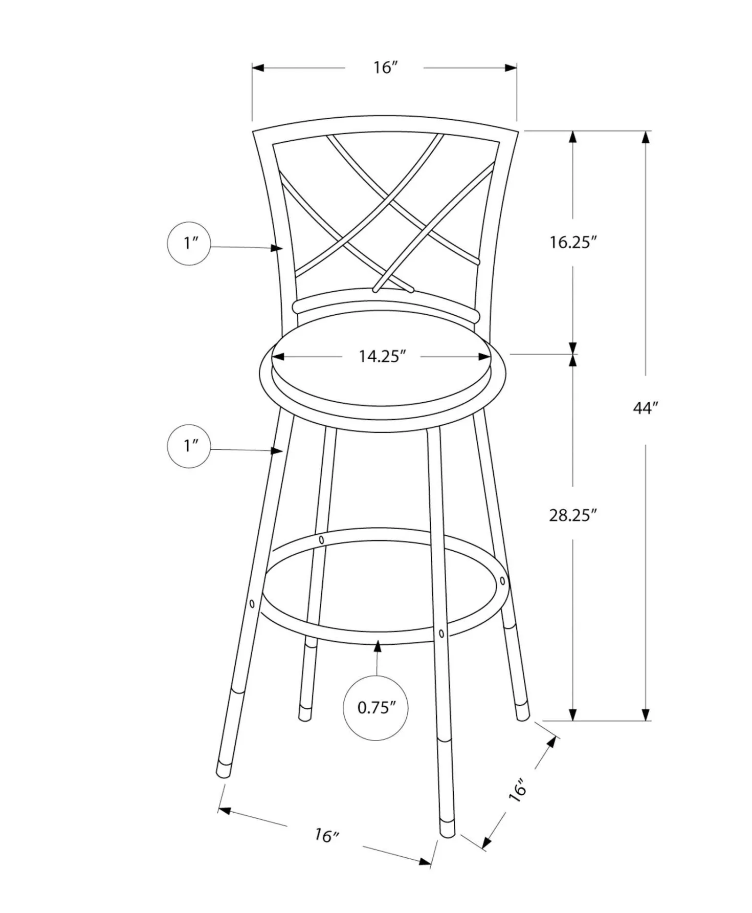 Tabouret de bar - 2mcx /pivotant/ siège simili-cuir noir