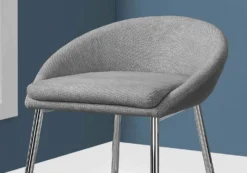 Tabouret de bar - 2mcx, tissu gris, hauteur comptoir