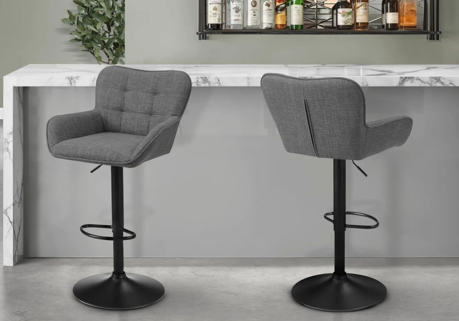 Tabourets de bar (ensemble de 2) gris doux
