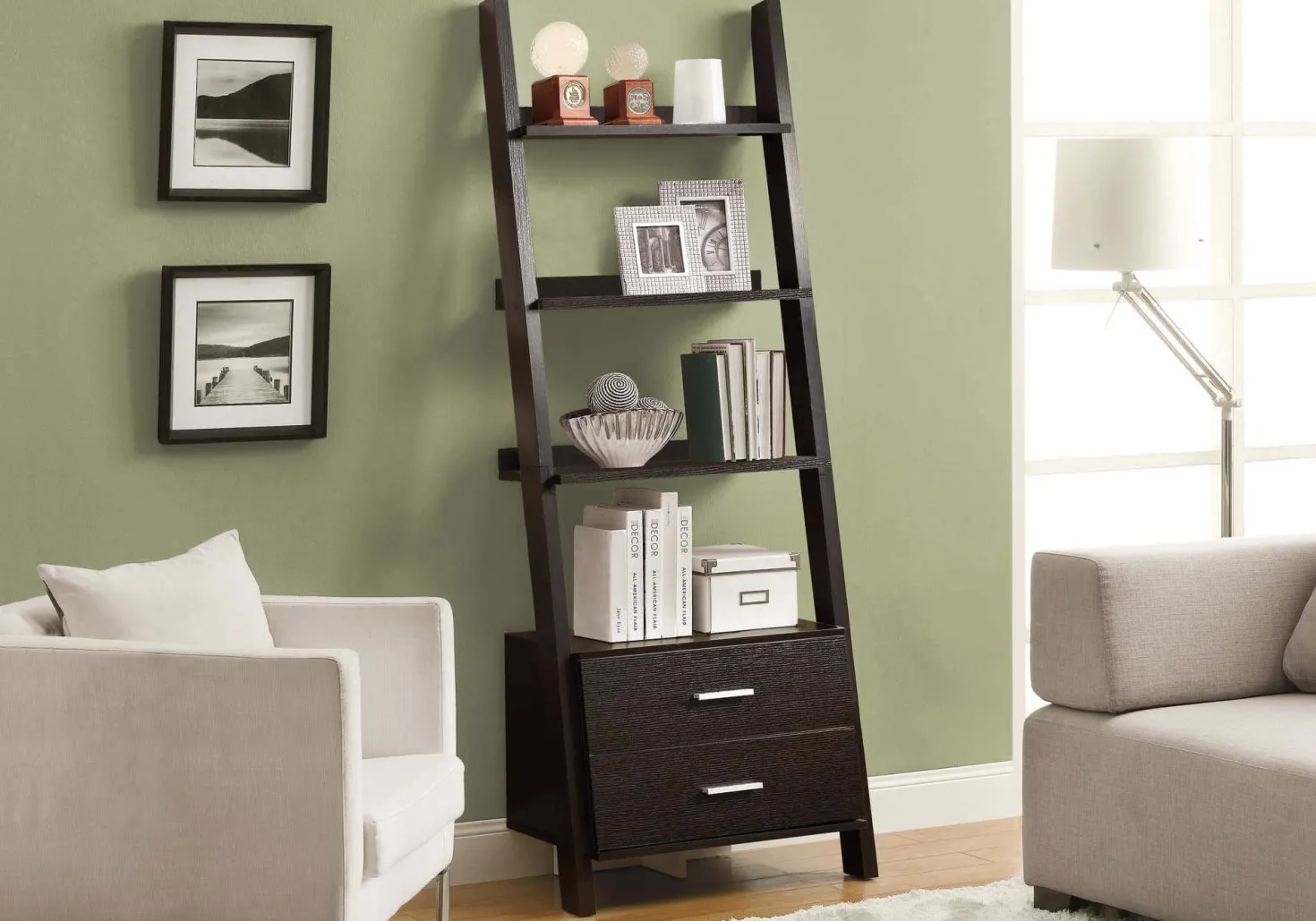 Étagère - 69"H, bibliotheque avec 2 tiroirs espresso - Monarch