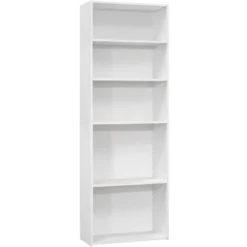 Étagère - 72"H, blanc avec 5 tablettes - Monarch