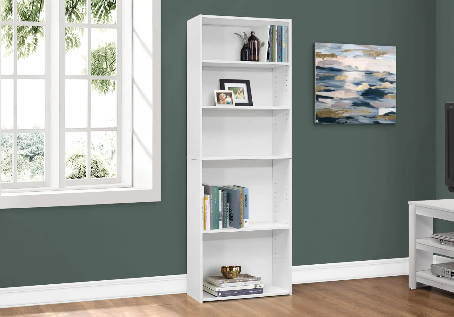 Étagère - 72"H, blanc avec 5 tablettes - Monarch