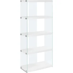 Étagère - 60"H, blanc lustré avec verre trempé - Monarch