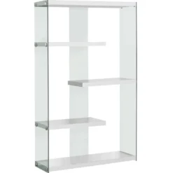 Étagère - 60"H, blanc lustré avec verre trempé - Monarch