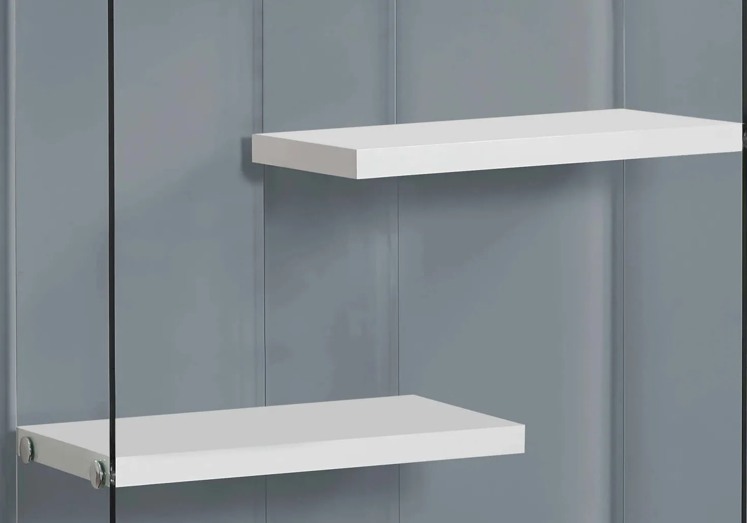 Étagère - 60"H, blanc lustré avec verre trempé - Monarch
