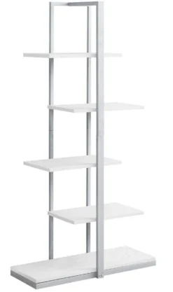 Étagère - 60"H, blanc, métal argent - Monarch