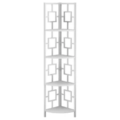 Étagère - 62"H, blanc, métal blanc en coin - Monarch