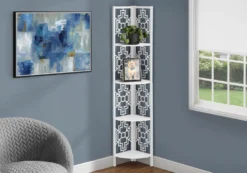 Étagère - 62"H, blanc, métal blanc en coin - Monarch