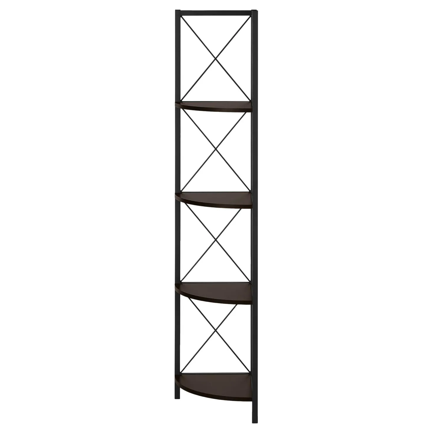 Étagère - 60"H, espresso, métal noir en coin - Monarch