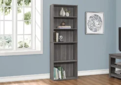 Étagère - 72"H, gris avec 5 tablettes - Monarch