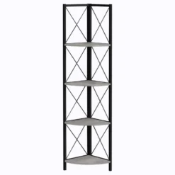 Étagère - 60"H, gris, métal noir en coin - Monarch