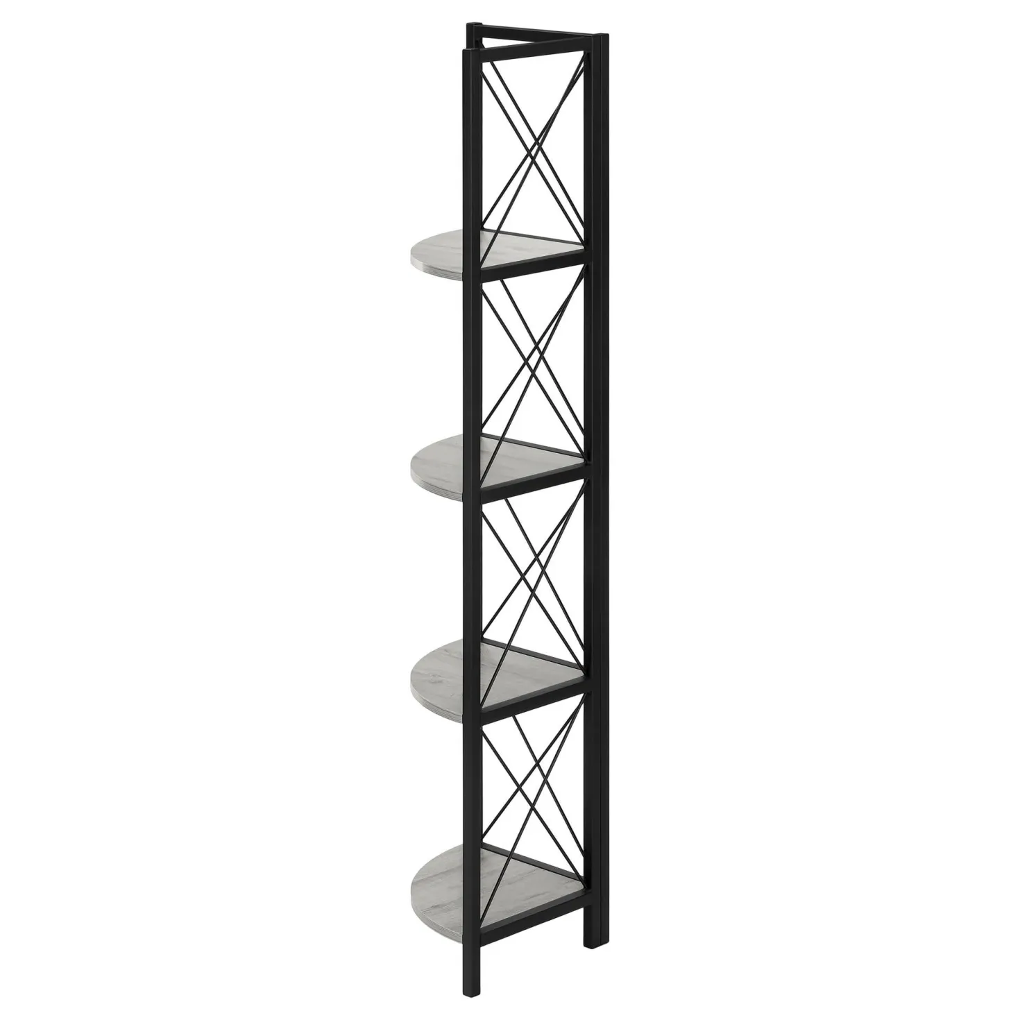 Étagère - 60"H, gris, métal noir en coin - Monarch