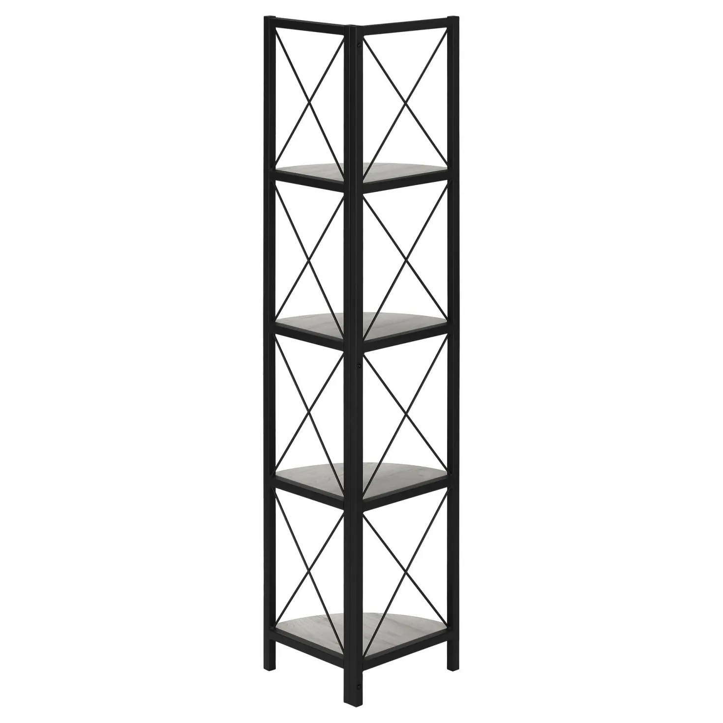 Étagère - 60"H, gris, métal noir en coin - Monarch