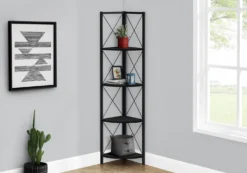 Étagère - 60"H, noir, métal noir en coin - Monarch
