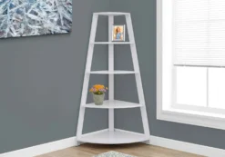 Étagère - 60"H, étagère en coin d'appoint blanc - Monarch