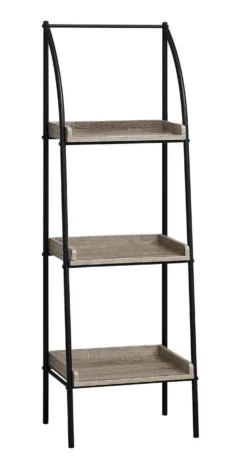 Étagère - 48"H, taupe foncé, métal noir - Monarch