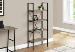 Étagère - 48"H, taupe foncé, métal noir - Monarch