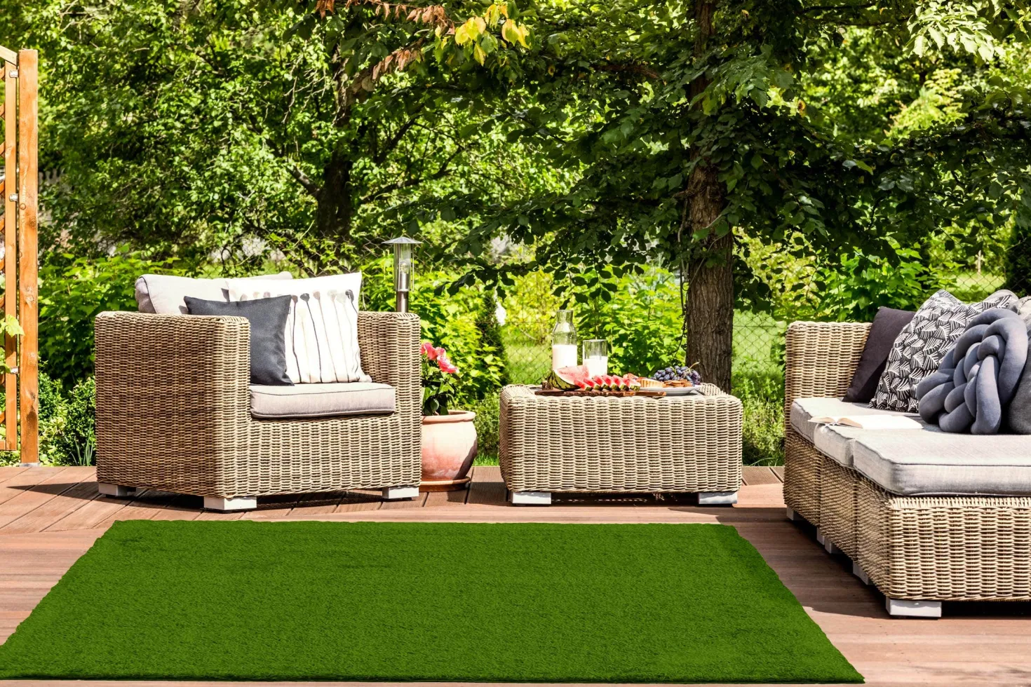 Tapis extérieur de faux gazon vert - 4 x 6