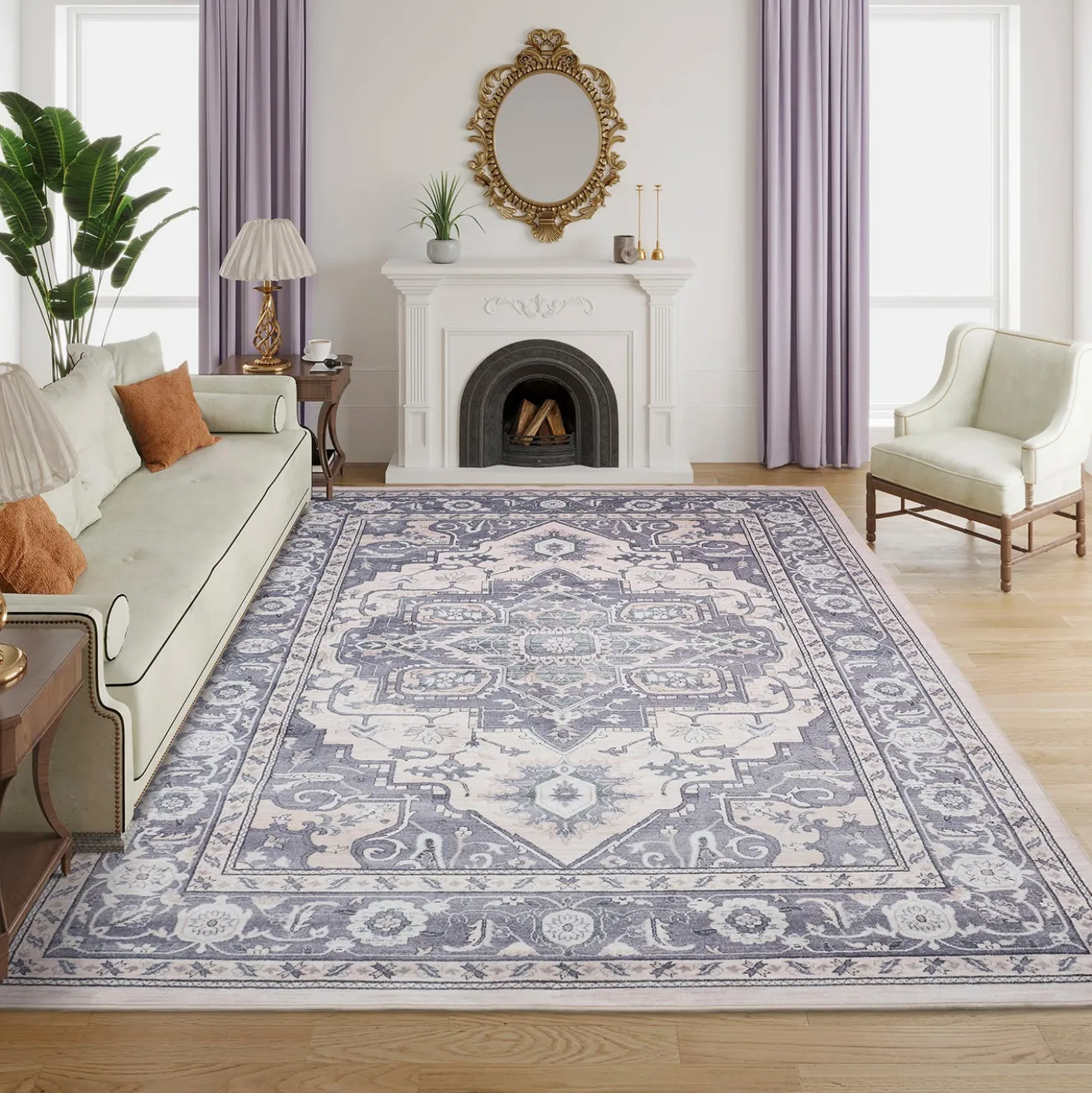 Tapis intérieur lavable à la machine - 5 x 7
