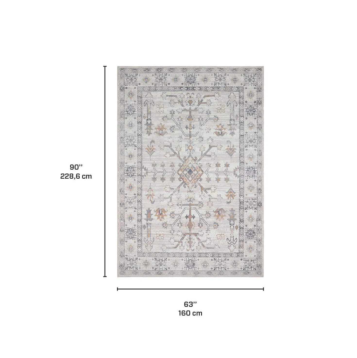 Tapis intérieur lavable à la machine - 5 x 7