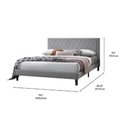 Très grand lit en tissu avec tête de lit (78