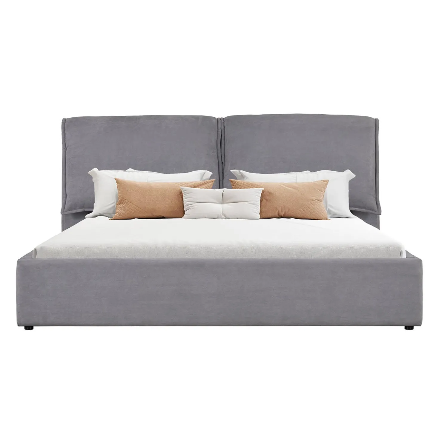 Très grand lit en tissu avec tête de lit (78'')