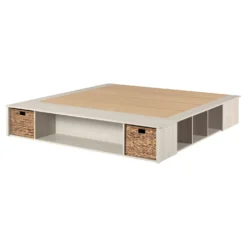 Très grand lit plateforme avec paniers de rangement (78") - South Shore