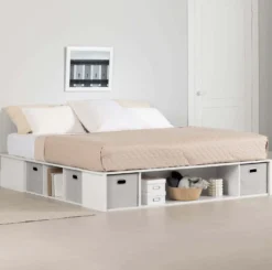 Très grand lit plateforme avec paniers de rangement (78") - South Shore