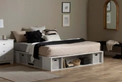 Très grand lit plateforme avec paniers de rangement (78