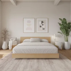 Très grand lit plateforme avec tête de lit (78