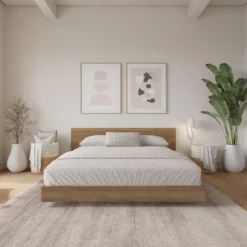 Très grand lit plateforme avec tête de lit (78