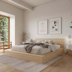 Très grand lit plateforme avec tête de lit - Nexera