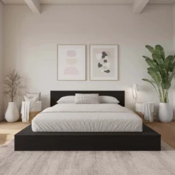 Très grand lit plateforme avec tête de lit - Nexera