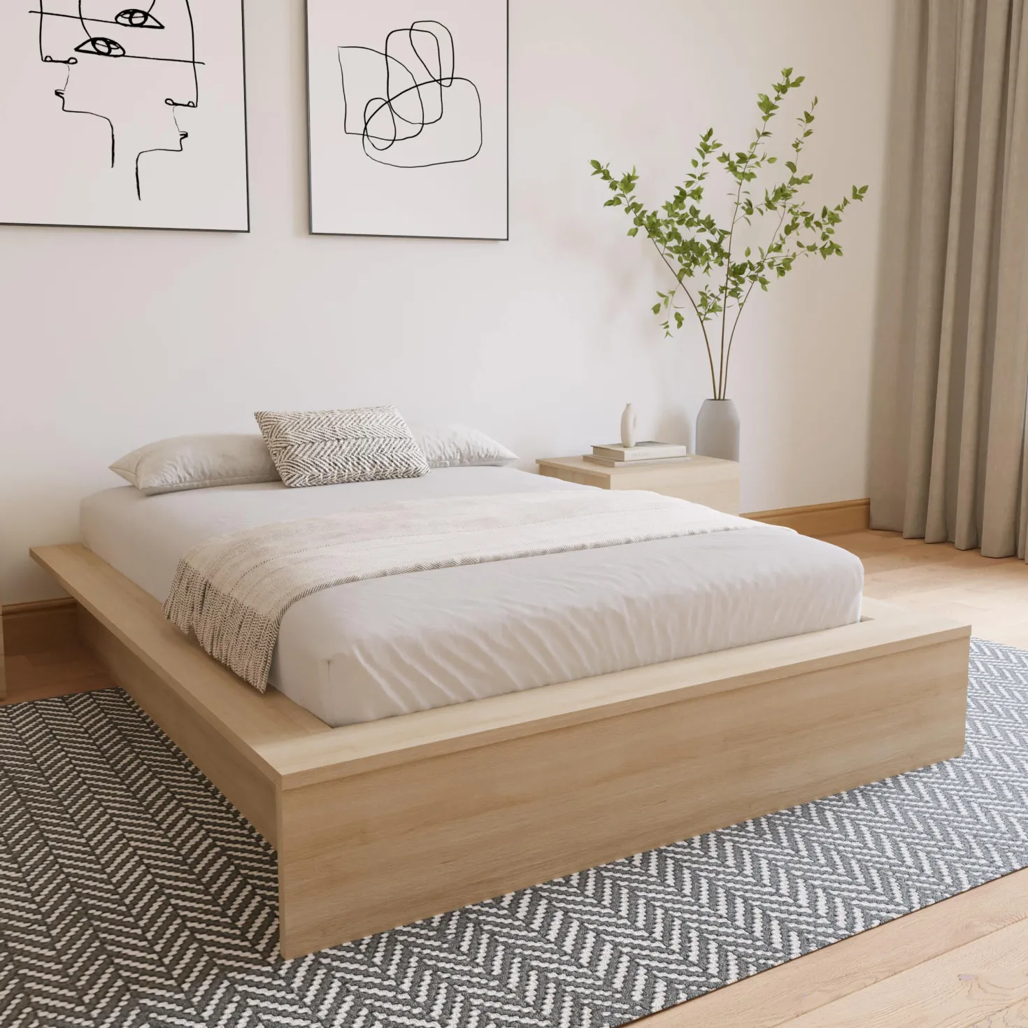 Très grand lit plateforme (78") - Nexera