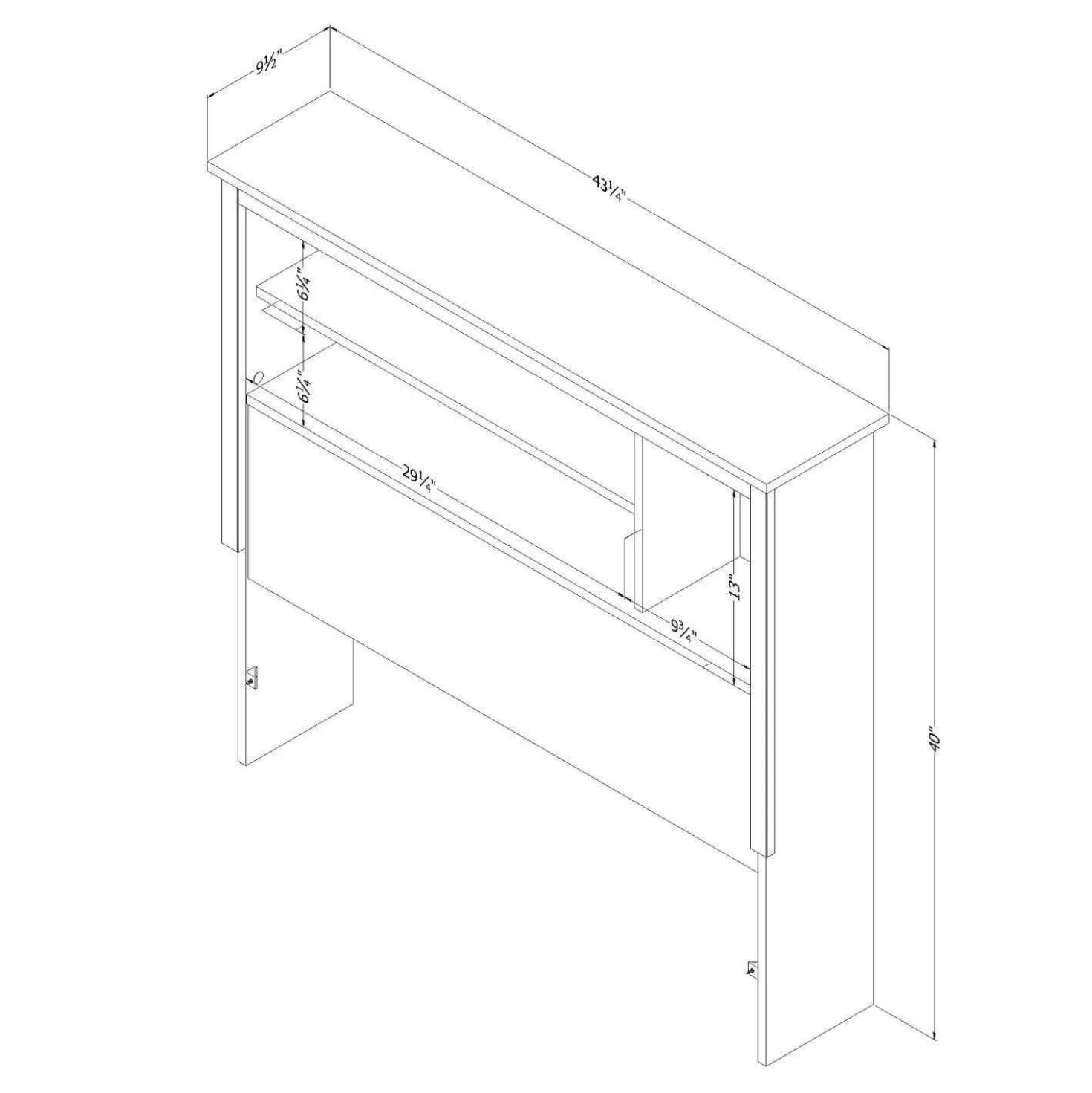 Tête de lit bibliothèque (39") - South Shore