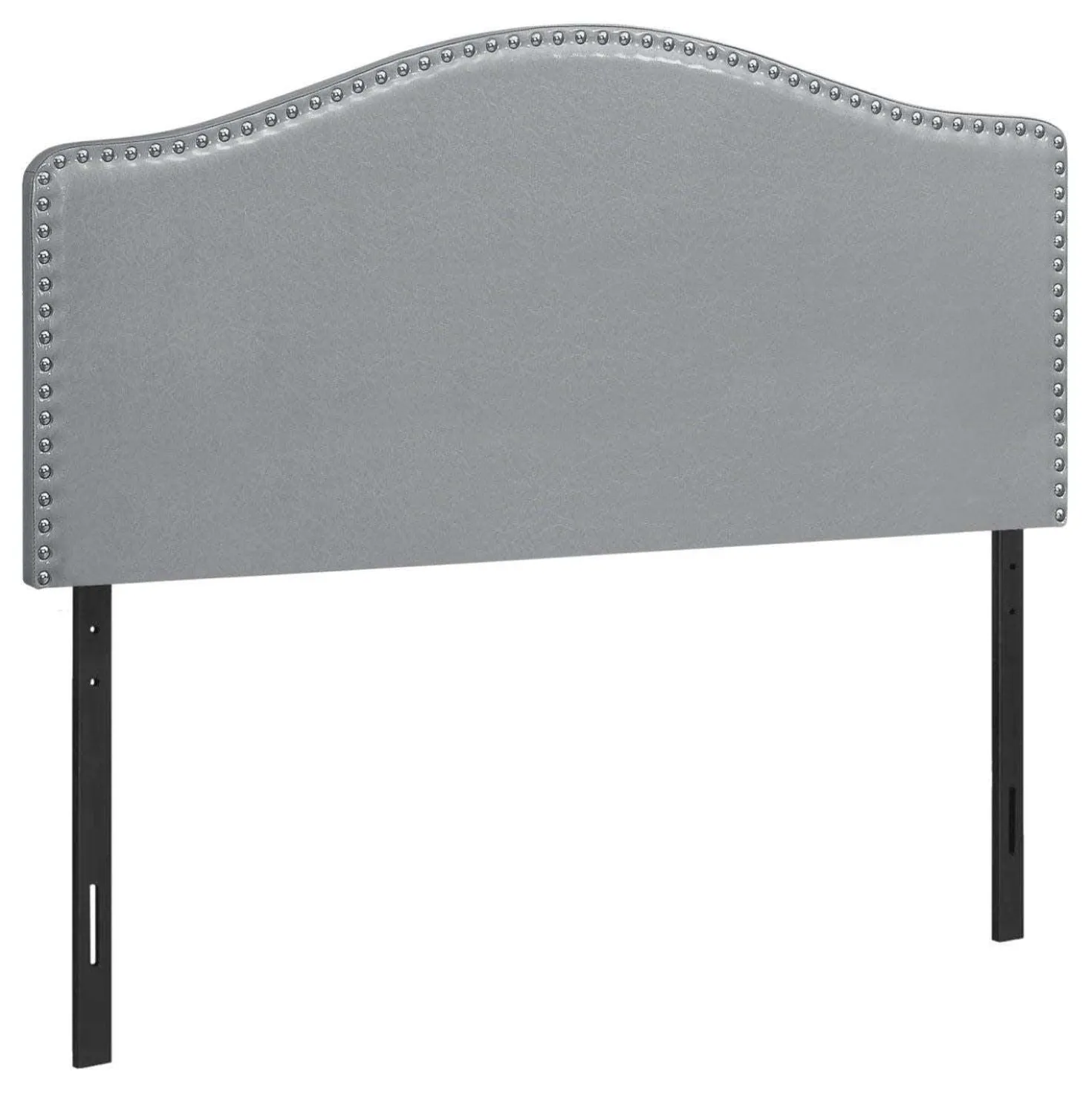Tête de lit - double - bordure à têtes de clou, forme arquée, panneau rembo - Monarch