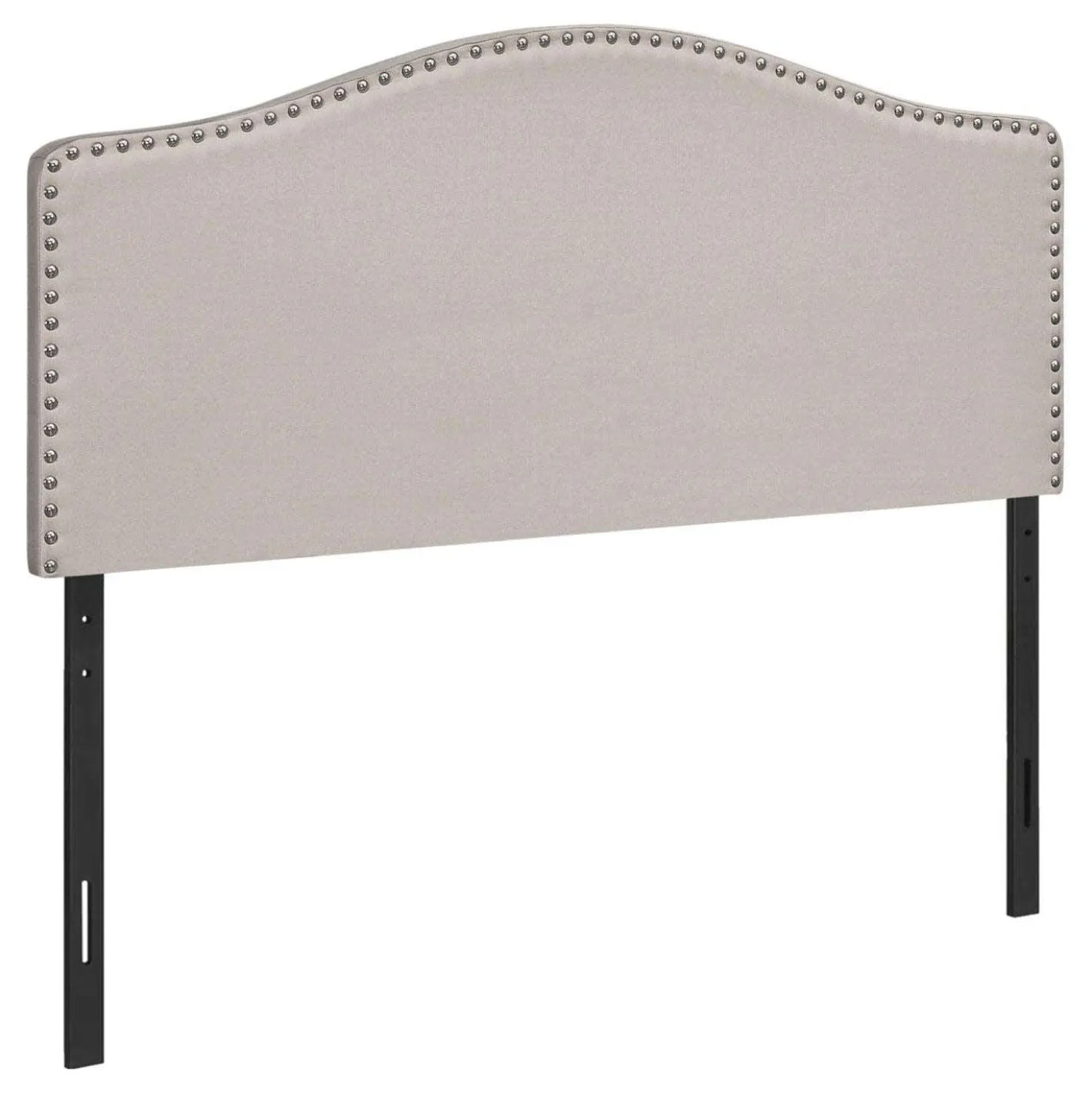 Tête de lit - double - bordure à têtes de clou, forme arquée, panneau rembo - Monarch
