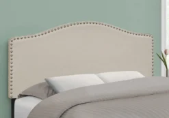 Tête de lit - double - bordure à têtes de clou, forme arquée, panneau rembo - Monarch