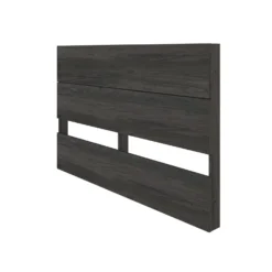 Tête de lit double effet de planches, gris écorce - Nexera