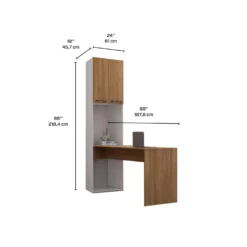 Unité de rangement avec bureau - brun