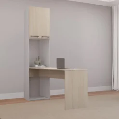 Unité de rangement avec bureau - gris