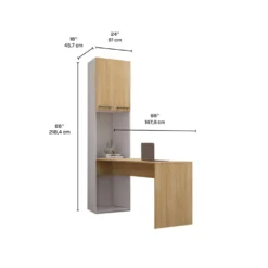 Unité de rangement avec bureau - naturel